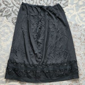 Vintage Luxite by Kayser Nylon & Lace Slip Skirt Black XL